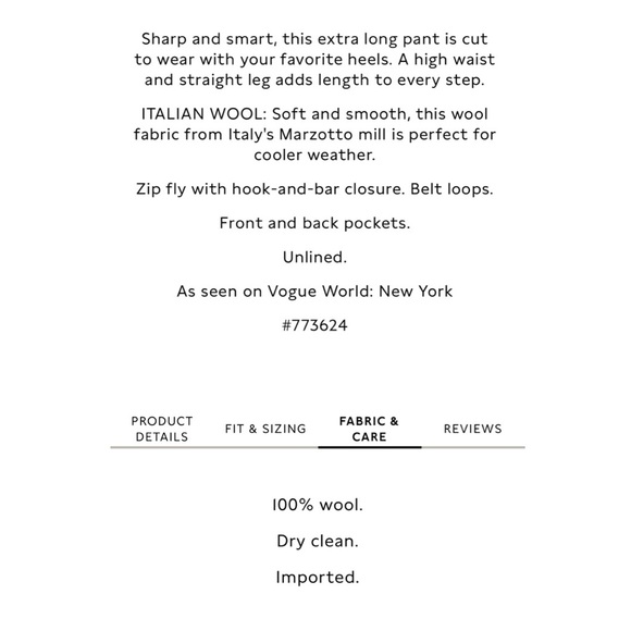 NWT | Banana Republic | LIDO STRAIGHT ITALIAN WOOL PANT - Picture 5 of 17